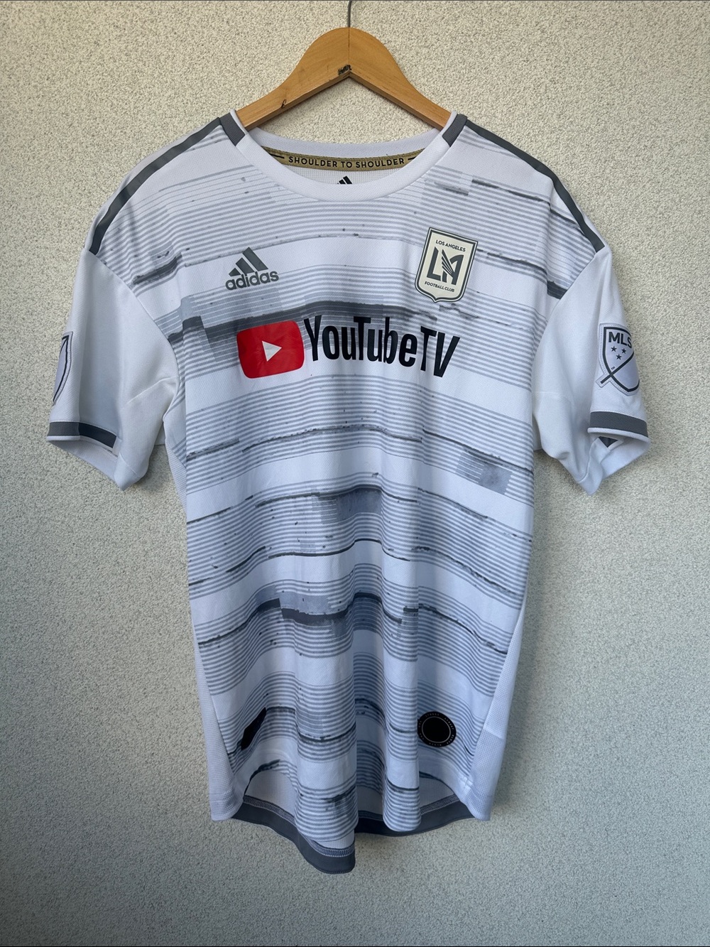 LAFC Adidas 2019 Away Jersey White Gray MLS Size Large YouTube TV
